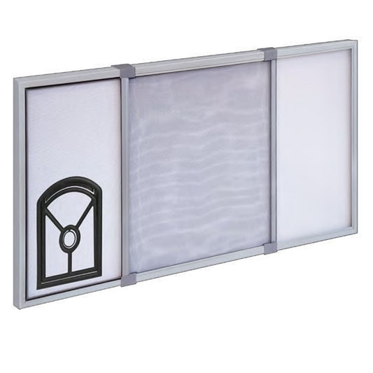Mosquitera con marco extensible con gatera, blanca, 2 piezas 70 x 50 cm