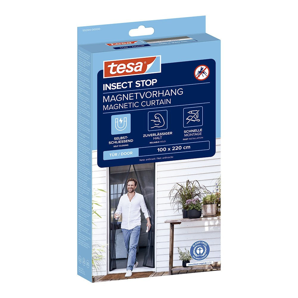 Mosquitera cortina magnética con cierre automático, antracita, 100 x 220 cm
