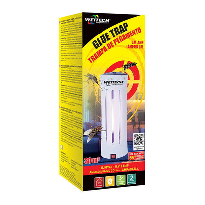 Atrapa insectos voladores con luz uv y trampa adhesiva, 9 w, ø12 x 29,7 cm