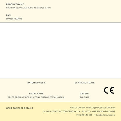 Crepera ad 3058 1600 w