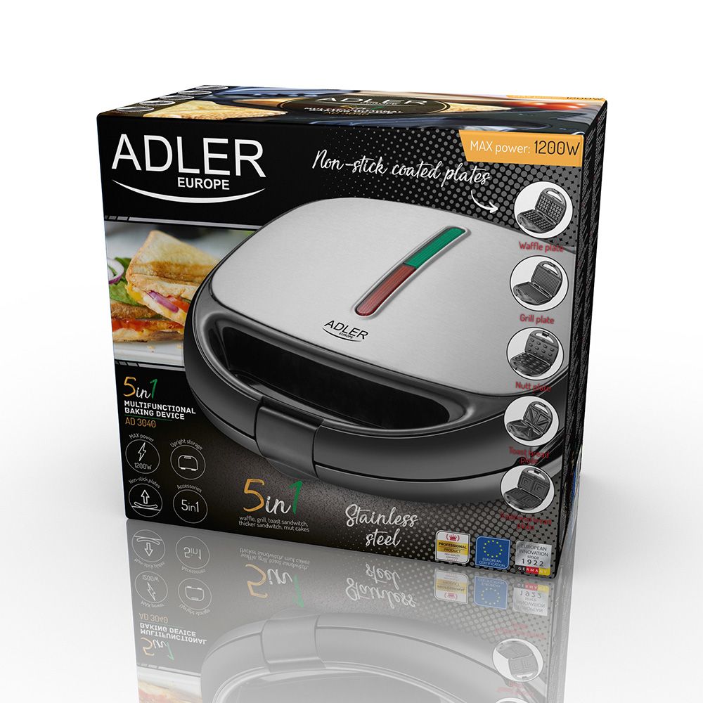 Sandwichera multifunción 5 en 1 ad 3040 1200 w