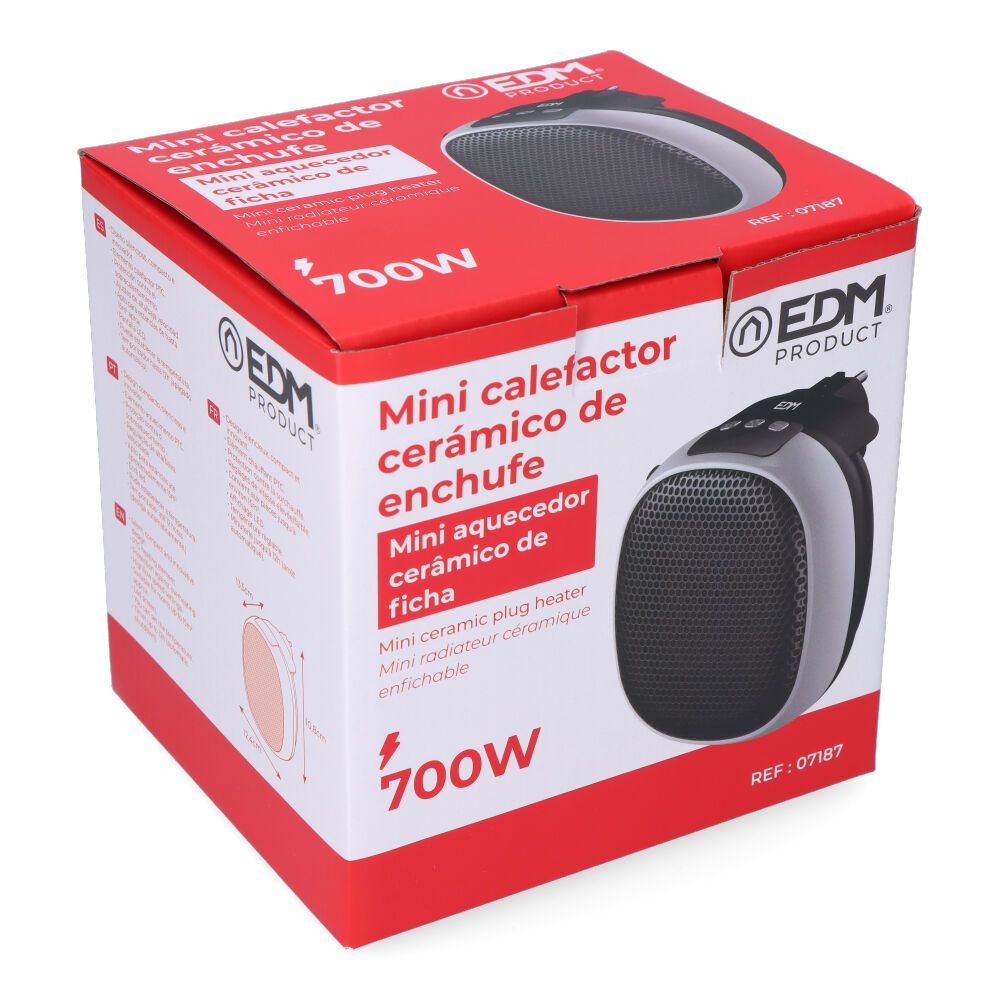 Mini calefactor cerámico de enchufe 700 w