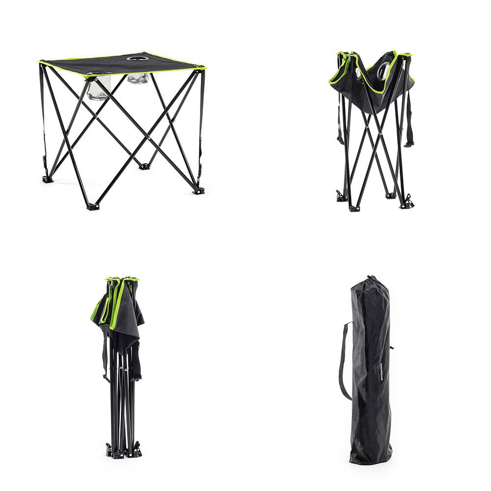 Mesa de camping plegable textil con funda cafolby