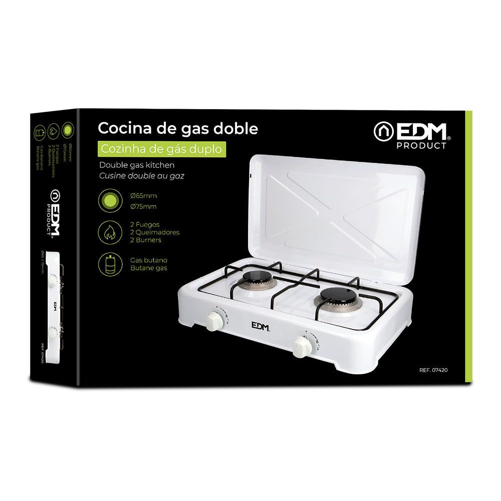 Cocina de gas esmaltada 2 fuegos