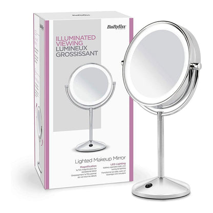 Espejo pie cromado led x10au