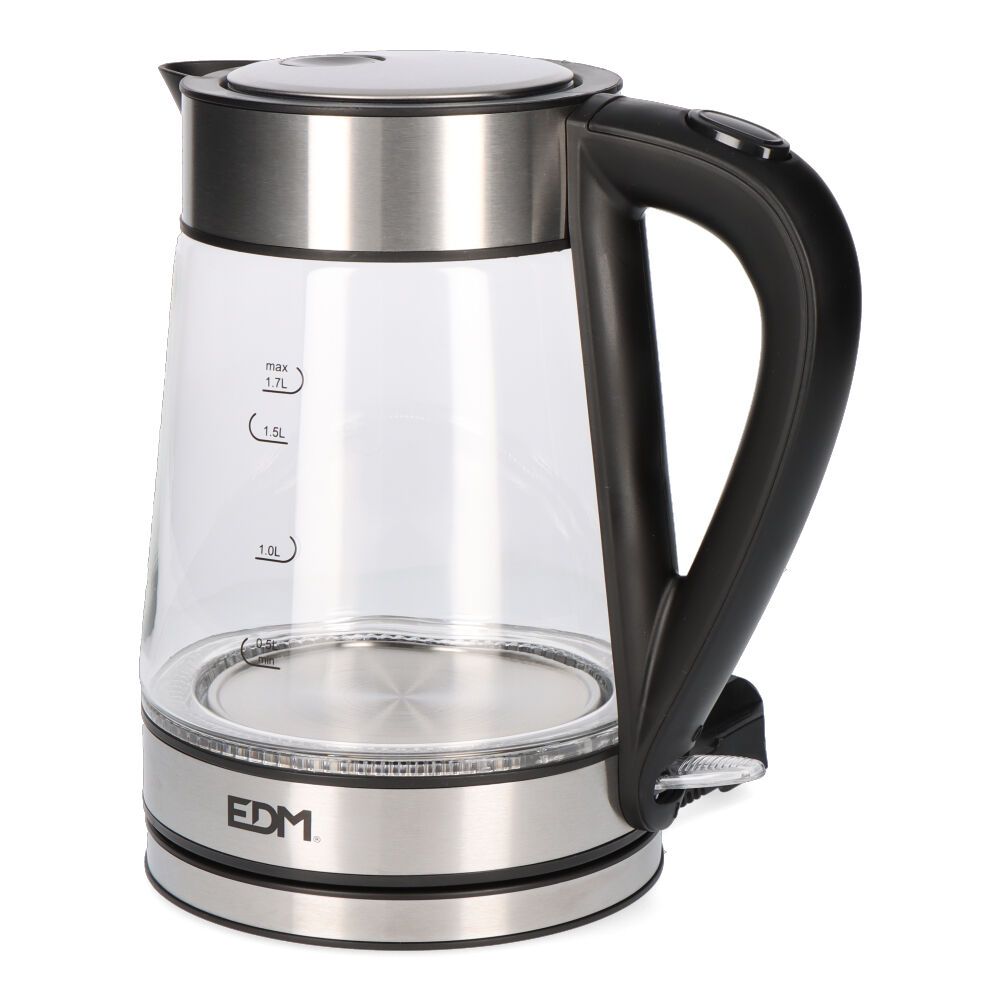 Hervidor de agua de cristal + acero inoxidable 1850 - 2200 w 1,7 l