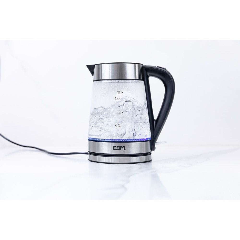 Hervidor de agua de cristal + acero inoxidable 1850 - 2200 w 1,7 l