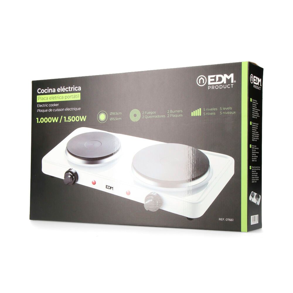 Cocina electrica 2 fuegos 1000-1500 w