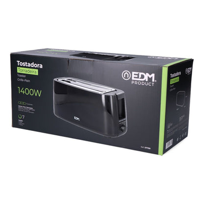 Tostadora doble ranura larga black design, 1400 w