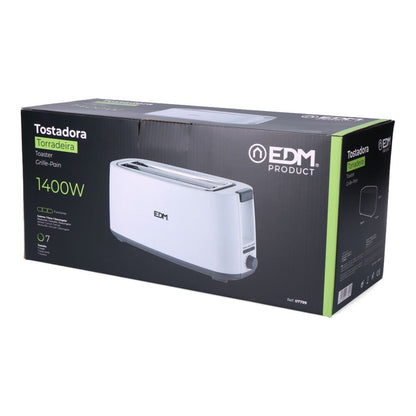 Tostadora doble ranura larga white design 1400 w