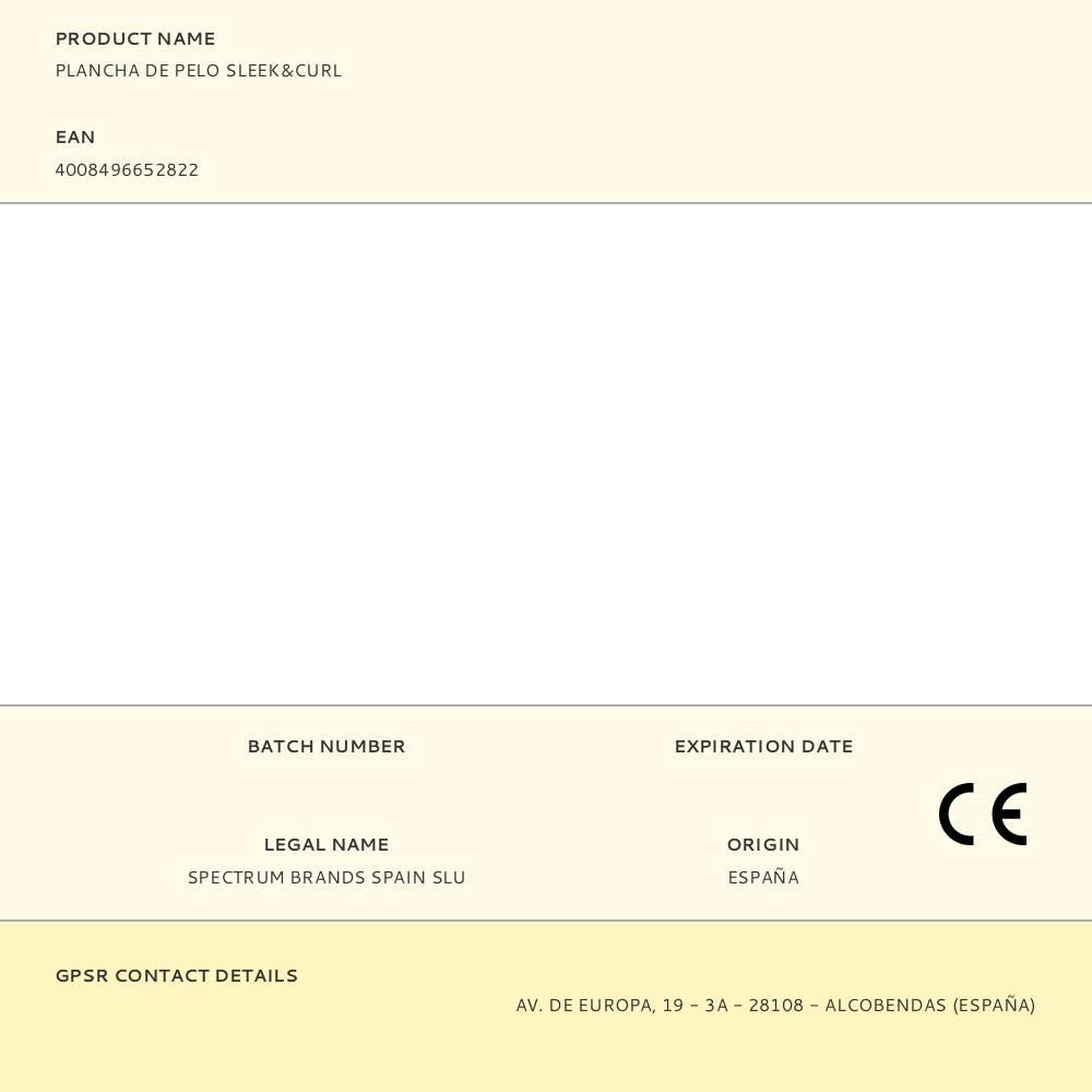 Plancha de pelo sleek&curl
