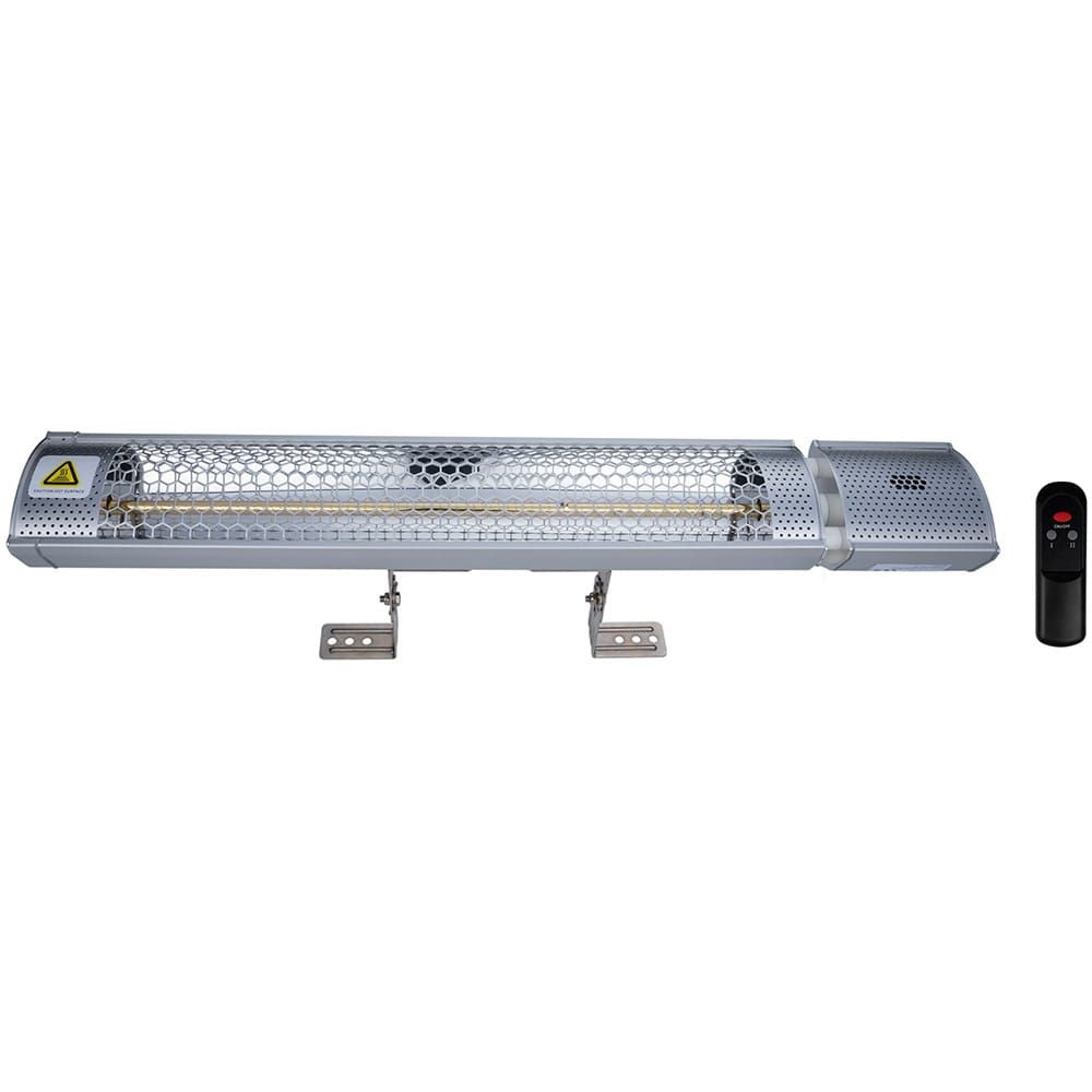 Estufa de cuarzo de pared para exteriores con control remoto, 2000 w 67,5 x 10,5 x 7,5 cm