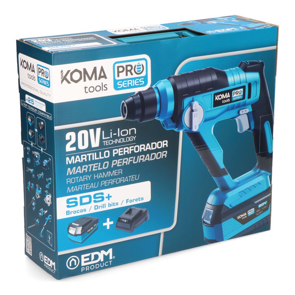 Kit martillo percutor compacto 20 v con batería 4ah y cargador
