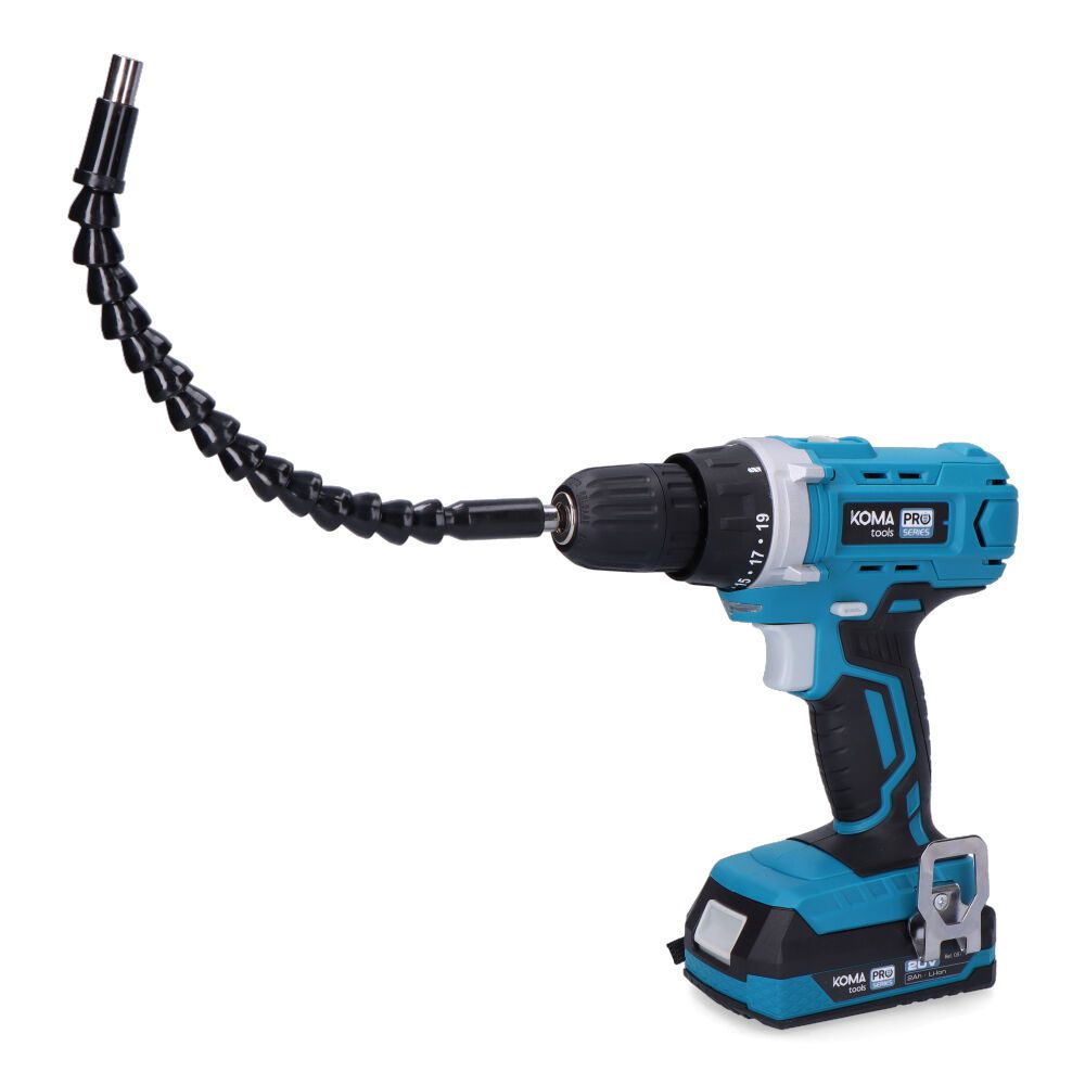 Kit taladro atornillador 20 v con 40 accesorios, batería 2.0ah y cargador