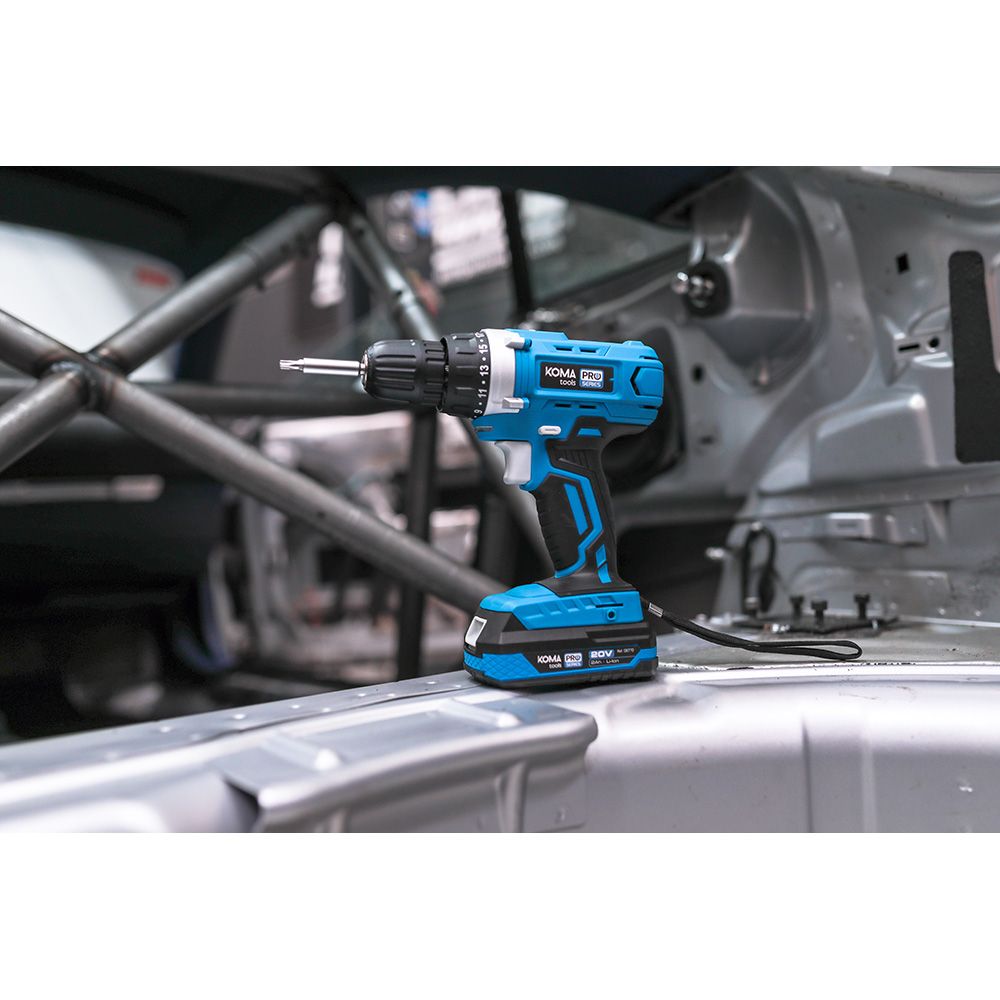 Kit taladro atornillador 20 v con 40 accesorios, batería 2.0ah y cargador