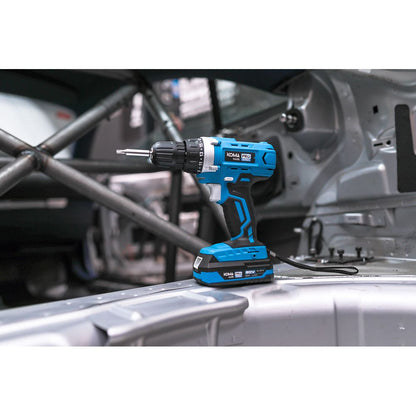 Kit taladro atornillador 20 v con 40 accesorios, batería 2.0ah y cargador