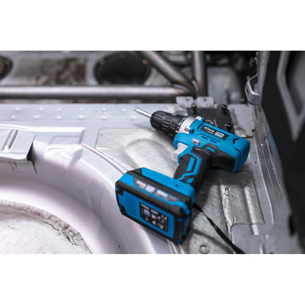 Kit taladro atornillador 20 v con 40 accesorios, batería 2.0ah y cargador