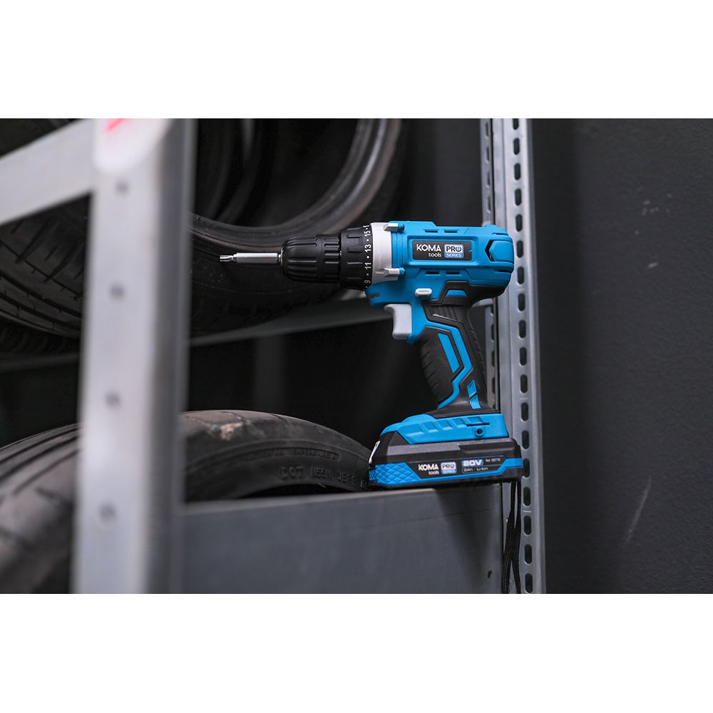 Kit taladro atornillador 20 v con 70 accesorios, batería 2.0ah y cargador