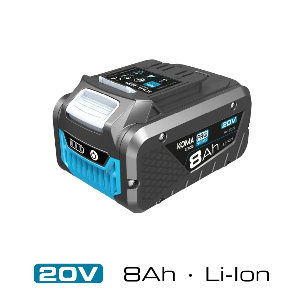 Batería li-ion 20 v 8.0 ah 12,5 x 8 x 7 cm