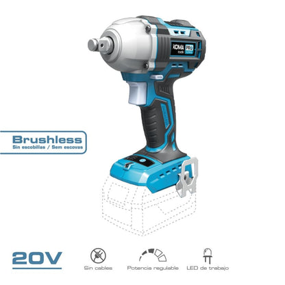 Llave de impacto brushless 20 v 450 nm sin batería ni cargador