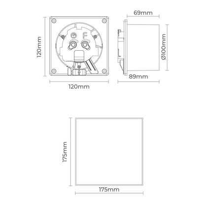 Extractor de aire con tapa blanca, ( personalizable) 11w ø10cm edm