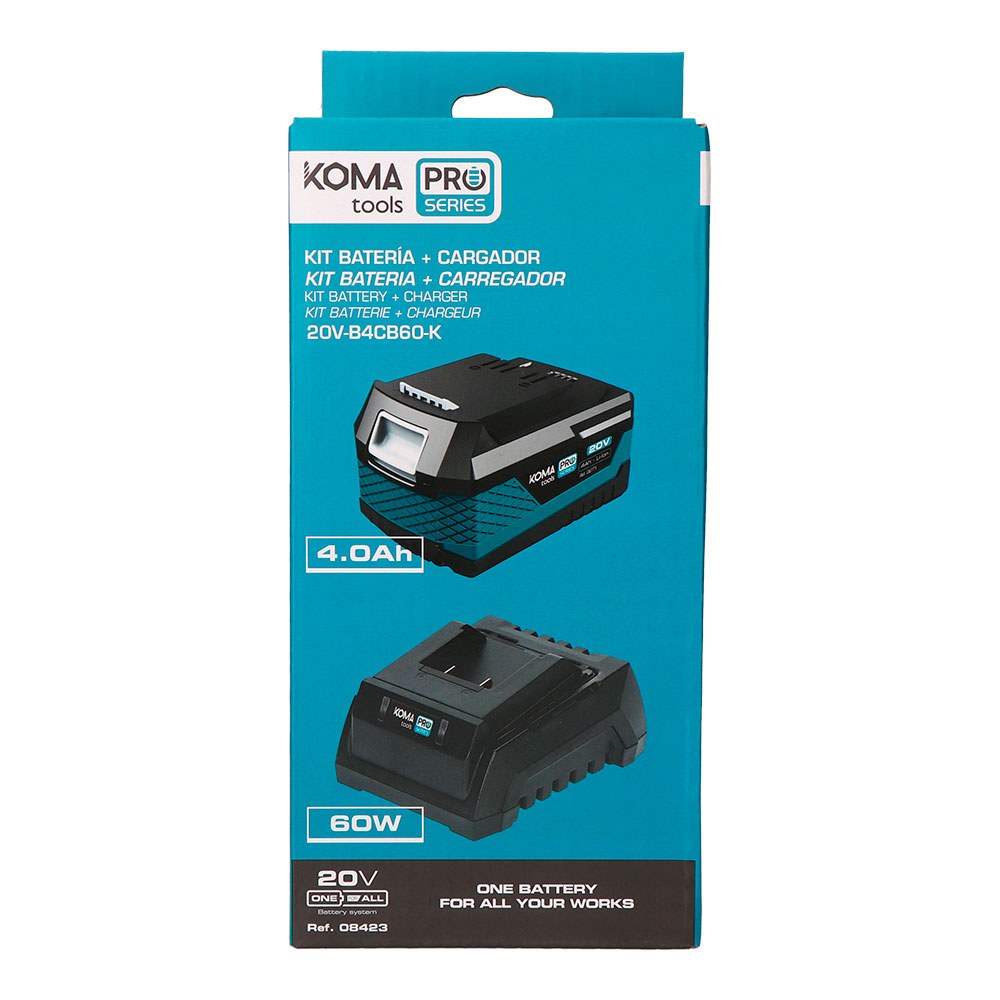 Pack batería li-ion 20 v 4.0 ah (08771) + cargador 20 v 60 w (08772)