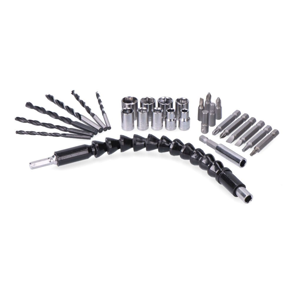 Kit taladro atornillador 14,4 v con 27 accesorios, batería 1500 mah y cargador