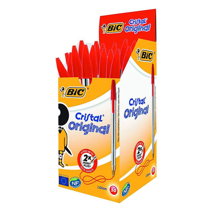 Bolígrafos cristal roj0, 50 uds
