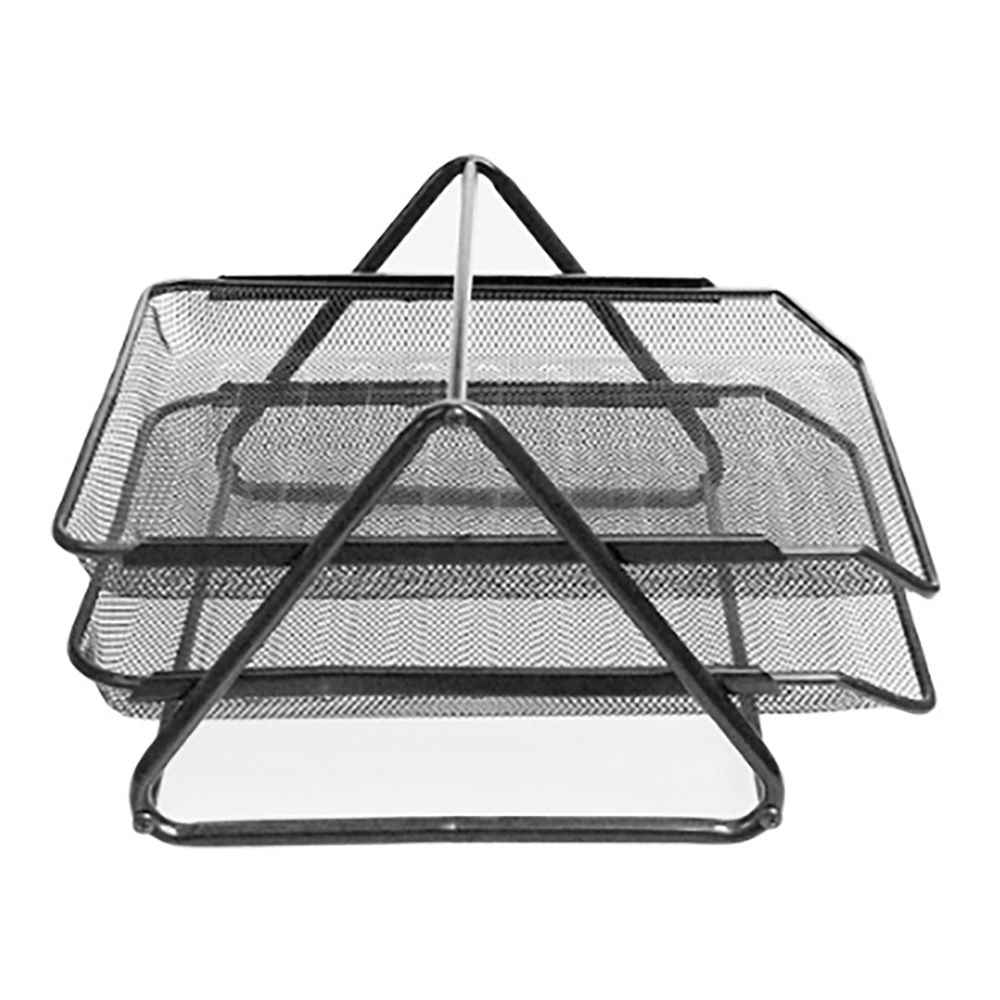 Bandeja sobremesa metálica rejilla gxa100 negra 2 bandejas 30 x 35 x 18,5 cm