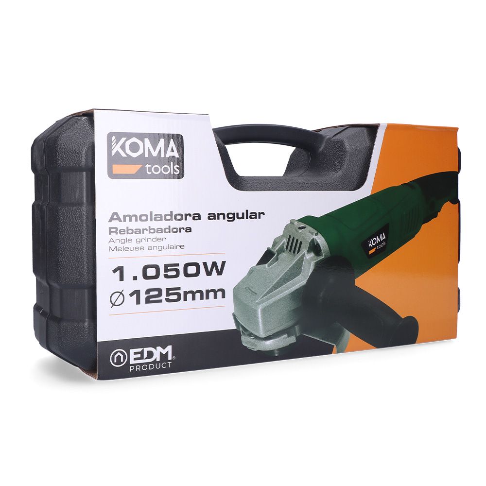 Amoladora angular electrica con maletin, ø125 mm, 1050 w