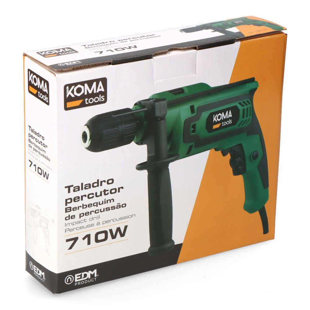 Taladro percutor 710w con cable de 2 m