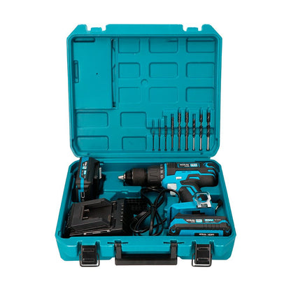 Kit taladro percutor atornillador 20 v pro series con 2 baterias 2.0a y cargador