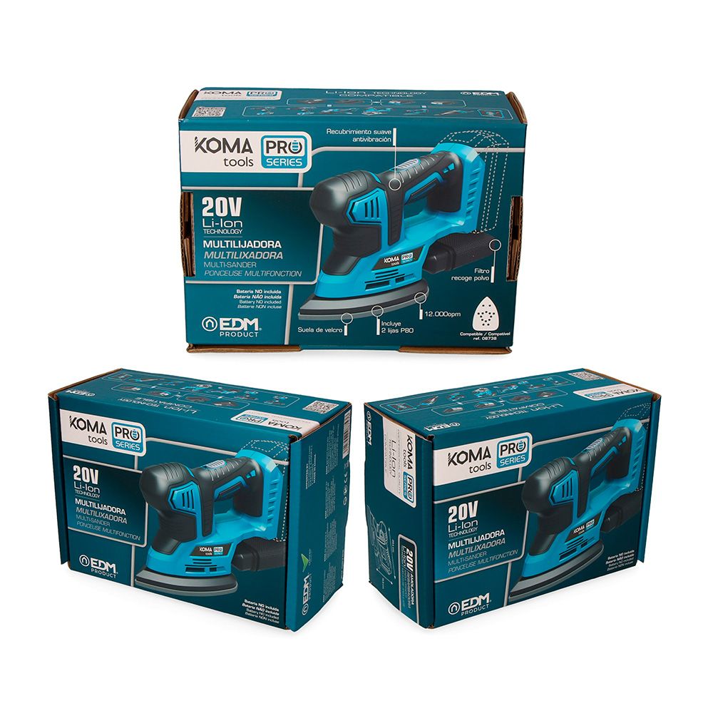 Lijadora tipo mouse 20 v (sin batería ni cargador) 20,4 x 15,5 cm