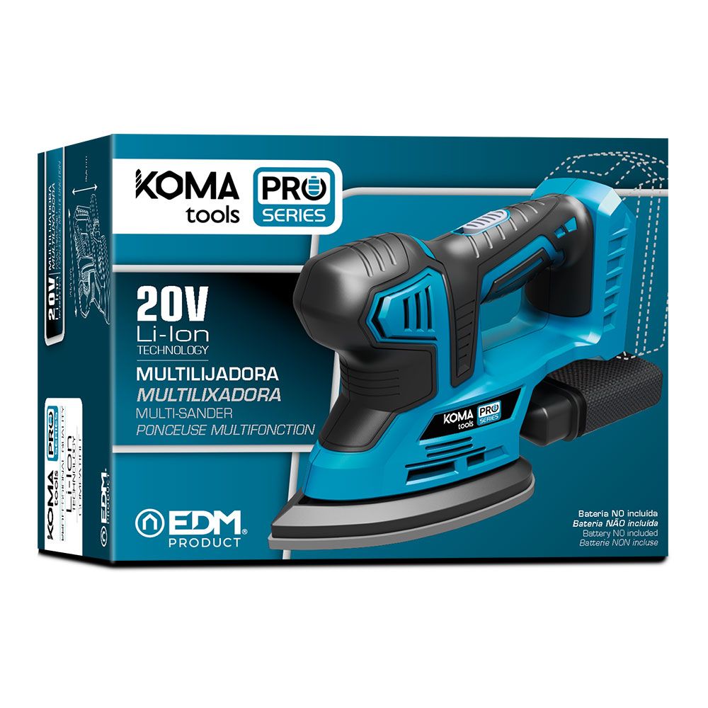 Lijadora tipo mouse 20 v (sin batería ni cargador) 20,4 x 15,5 cm