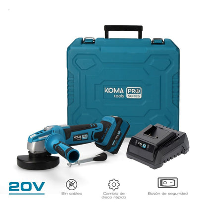 Kit amoladora angular 20 v ø115 mm con 1 bateria 4.0ah y cargador 08772 28,9 x 27 cm