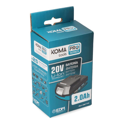 Bateria li-ion 20 v 2.0 ah 11,7 x 7,5 x 4,6 cm