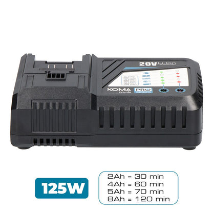 Cargador rapido de bateria 20 v 125 w