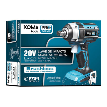 Llave de impacto brushless 20 v 280 nm sin batería ni cargador