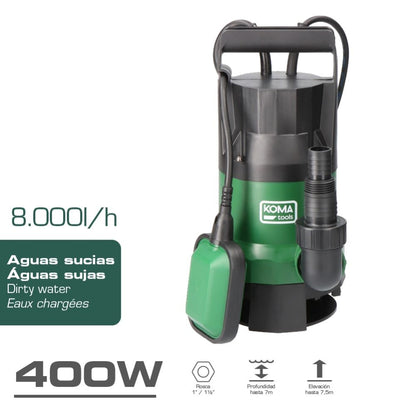 Bomba de drenaje aguas sucias 400 w