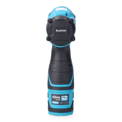 Kit taladro percutor brushless 12 v con accesorios, batería 2.0ah y cargador