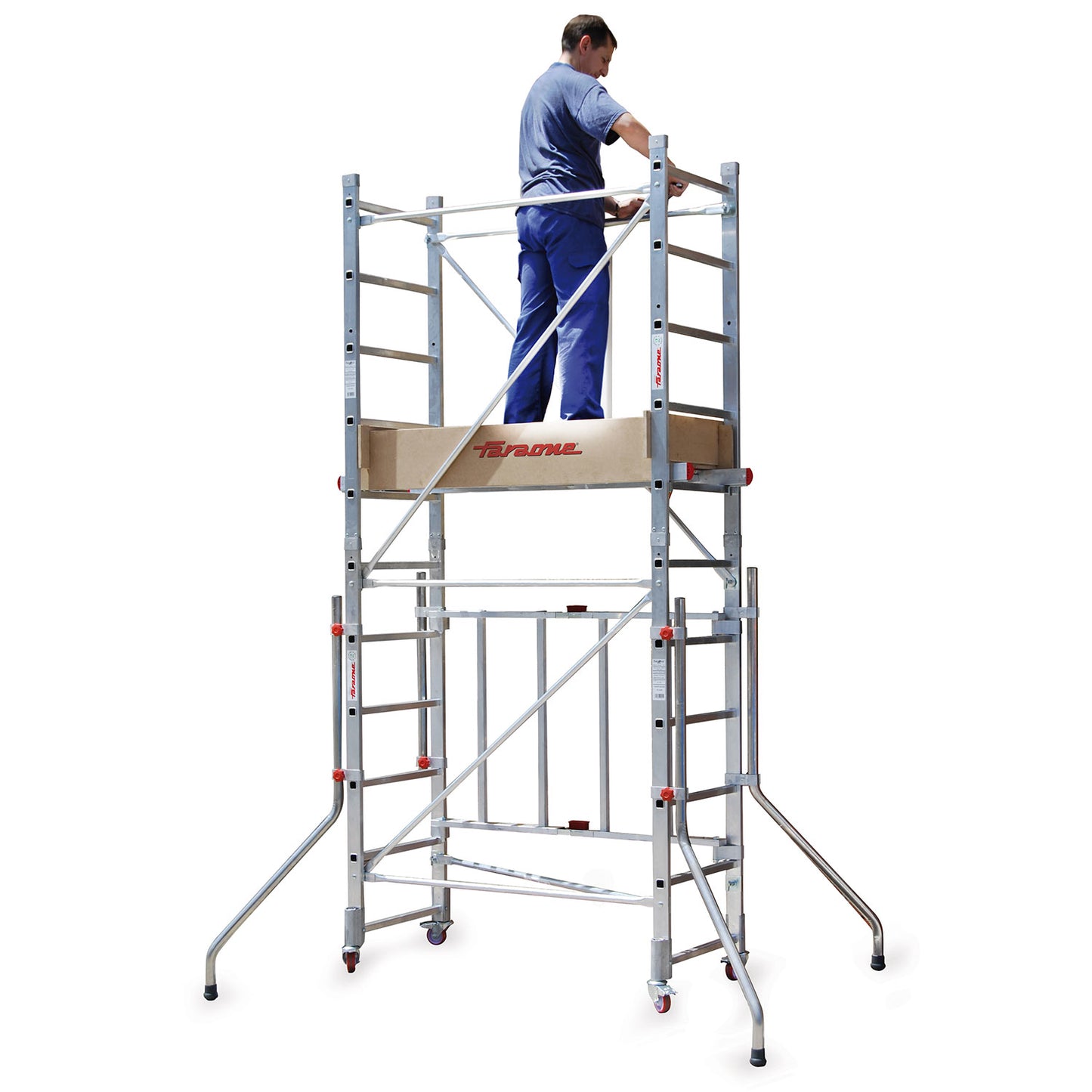 RAPIDO 140 | Andamio de aluminio con ruedas y plataforma de 140x60 cm.