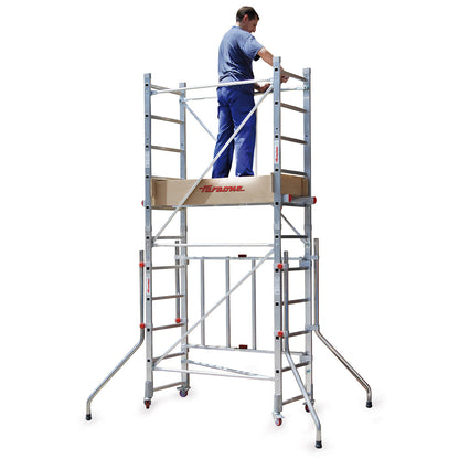 RAPIDO 140 | Andamio de aluminio con ruedas y plataforma de 140x60 cm.