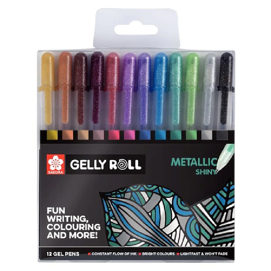 Set 12 Gelly Roll Métallisé Brillant