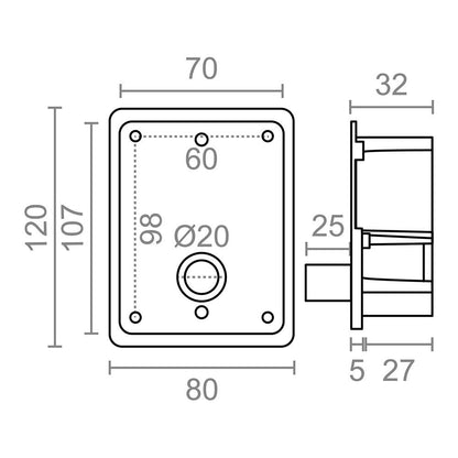 Torno persiana empotrado pr27 40 kg blanco