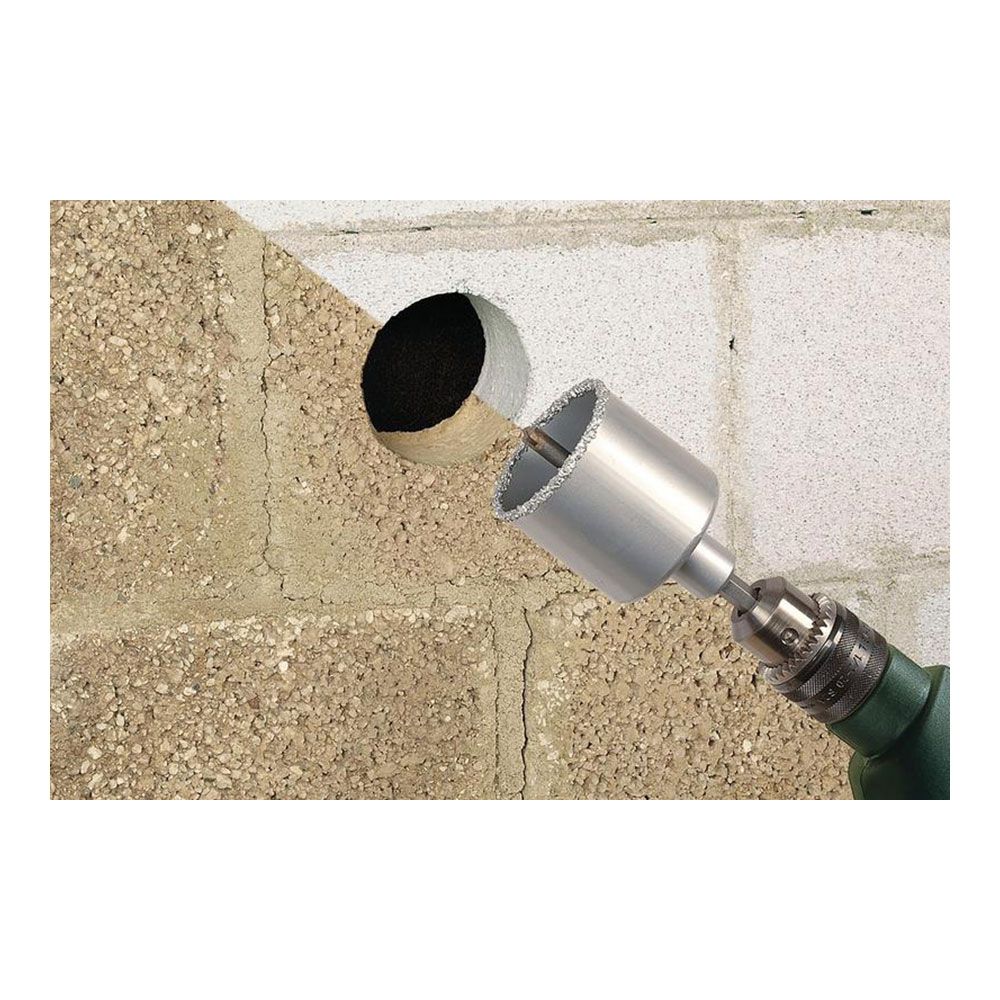 Corona de perforación recubierta de carburo de tungsteno, con adaptador, ø68 x 55 mm