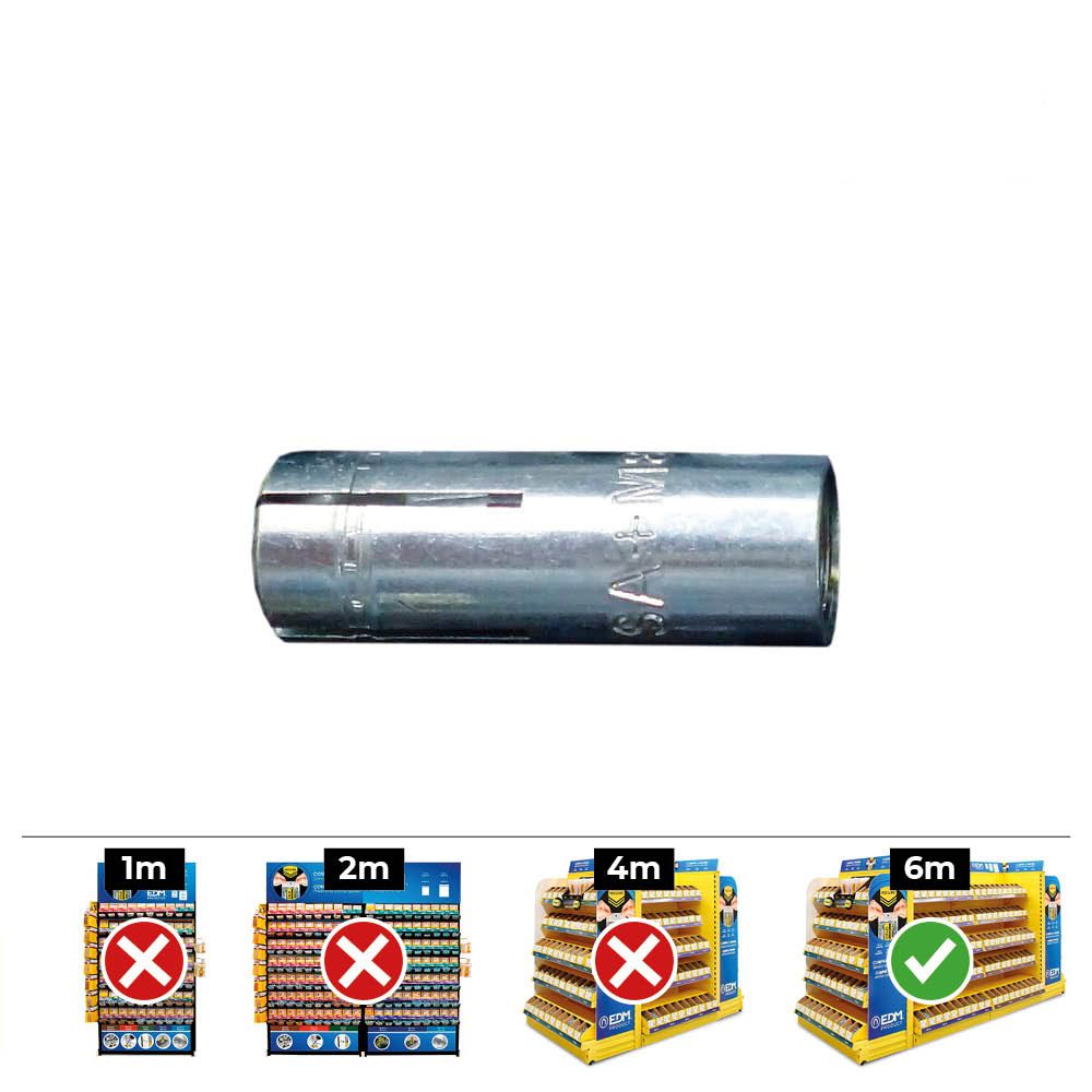 Anclaje hembra sap homologado ce m6 x 25 ø8 x 25 mm, caja 100 uds