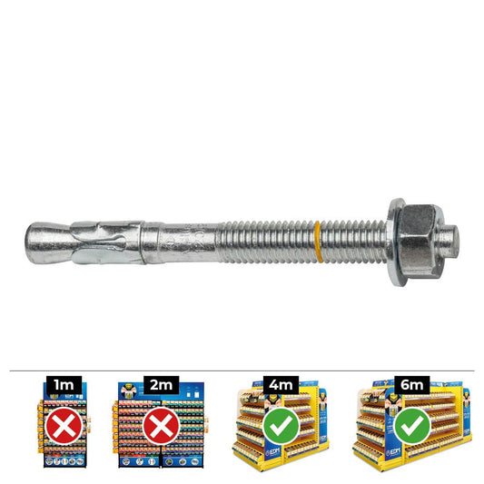 Anclaje homologado ce bap ø8 x 75 mm/10 zincado, caja 50 uds