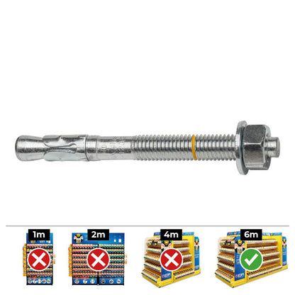 Anclaje homologado ce bap ø10 x 85 mm/10 zincado, caja 40 uds