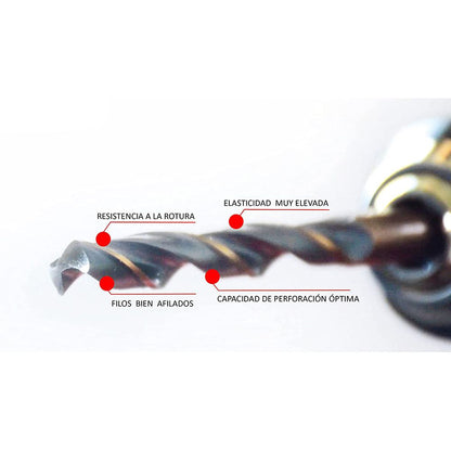 Broca para metal f3 hss-r din 338, ø9,50 x 81/125 mm, 10 uds
