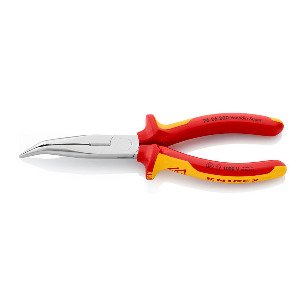 Alicates de boca de cigüeña curvo 200 x 56 x 19 mm